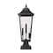 Z-Lite Gannon 3 Light Outdoor Pier Mounted Fixture, 10in. W x 27.75in. H, Black 5008PHBS-SQPM-BK - alternate 8